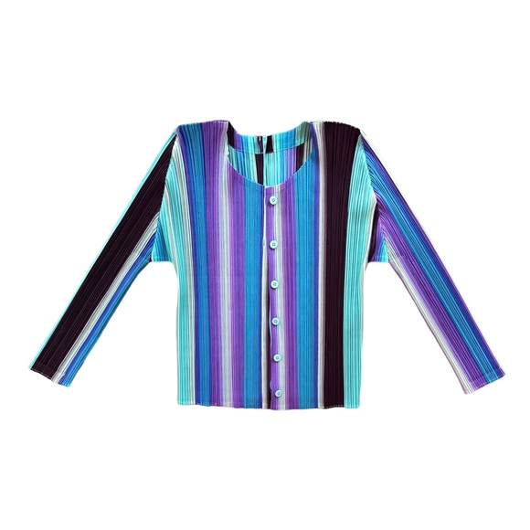 RARE Pleats Please Issey Miyake gradient cardigan - Picture 2 of 8